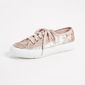 superga rose gold sequin